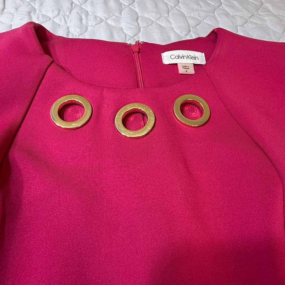 Calvin Klein Pink Sheath Dress Size 4 - Picture 3 of 8
